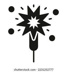 sparkler vector Glyph icon isolate on white background