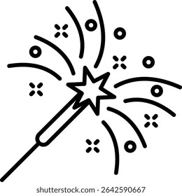 Sparkler vector icon. Can be used for printing, mobile and web applications.