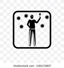 Sparkler vector icon isolated on transparent background, Sparkler logo concept
