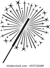 sparkler vector icon (party design)  