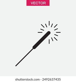 Sparkler vector icon. simple illustration of Sparkler on white background..eps