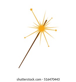Sparkler vector illustration isolated on white background. pyrotechnics for the holidays. candles for the celebration of Christmas, new year, birthday