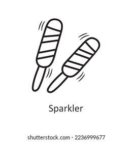 Sparkler vector outline Icon Design illustration. New Year Symbol on White background EPS 10 File