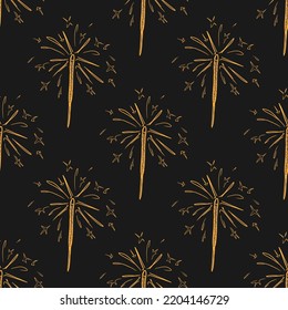 Sparkler vector seamless pattern for print or web design