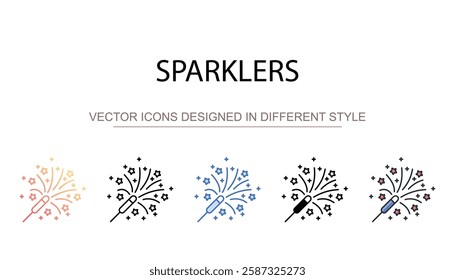 Sparklers icon design with white background stock illustration