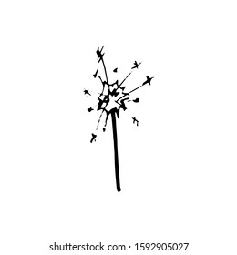 Sparklers. Vector. Isolated on a white background. Element of a festive decor. Can be used for decoration of congratulations, cards, invitations. Suitable for t-shirts, mugs, gifts.