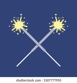 Sparklers vector. wallpaper. free space for text. Sparklers symbol.