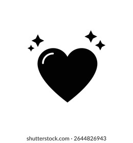 Sparkles Above Heart Icon for Expressing Love and Positive Energy
