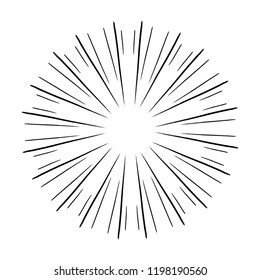 Sparkles and Bursts. Flash Vintage Design Elements Fireworks. Black Light rays, sunburst. Linear drawing, hipster style. Sunburst, arrow, ribbon, abstract circular geometric. Vector Illustration.