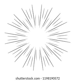 Sparkles and Bursts. Flash Vintage Design Elements Fireworks. Black Light rays, sunburst. Linear drawing, hipster style. Sunburst, arrow, ribbon, abstract circular geometric. Vector Illustration.