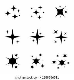 Sparkles. Decoration element. Glowing light effect stars. Vector