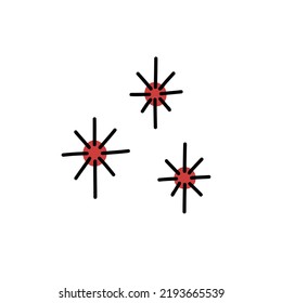sparkles doodle icon, vector illustration