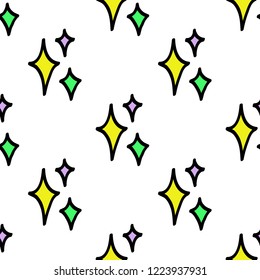 sparkles doodle seamless pattern