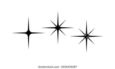  Sparkles emblem, black isolated silhouette