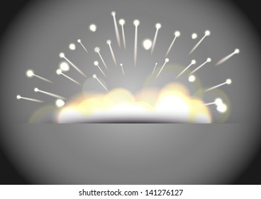 Sparkles explosion - bright background. Vector illustration