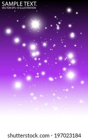 Sparkles falling background vector template - Vector purple space sparkle background illustration