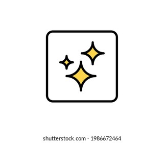 Sparkles flat icon. Single high quality outline symbol for web design or mobile app.  Holidays thin line signs for design logo, visit card, etc. Outline pictogram EPS10