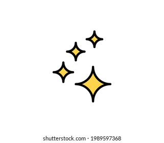 Sparkles flat icon. Single high quality outline symbol for web design or mobile app.  Holidays thin line signs for design logo, visit card, etc. Outline pictogram EPS10
