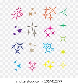 Sparkles, glowing light effect stars and bursts. Bright firework, decoration twinkle, shiny flash