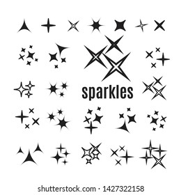Sparkles, glowing light effect stars and bursts. Bright firework, decoration twinkle, shiny flash
