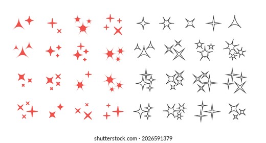 Sparkles, glowing light effect stars and bursts. Bright firework, decoration twinkle, shiny flash