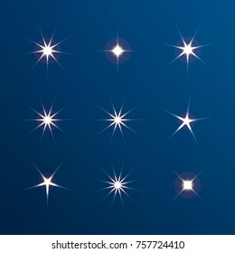 Sparkles, glowing light effect stars and bursts. Bright firework, decoration twinkle, shiny flash