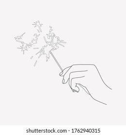 Sparkles icon line element. Vector illustration of sparkles icon line isolated on clean background for your web mobile app logo design.