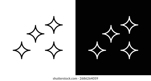 Diseños de Vector de logotipo de icono de Sparkles. conjunto de iconos en trazos en blanco y negro