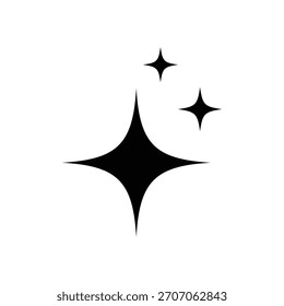 Sparkles Icon im flachen Stil. Sterne, Bursts, funkelnde Sterne einfache schwarze Stil Symbol-Zeichen für Apps und Website. Symbolvektor mit Twinkling-Symbol.