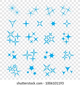 Sparkles icon set. Star element. Sparkle lights vector