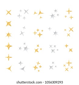 Sparkles icon set. Star element. Sparkle lights vector