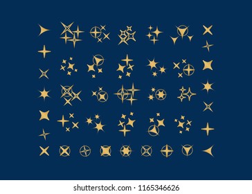 Sparkles icon set. Star element. Sparkle lights vector