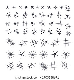 Sparkles Icon Set. Star Element. Sparkle Lights Vector