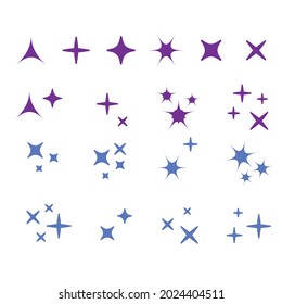 Symbol-Set mit Falten. Sternelement, heller Vektorgrafik