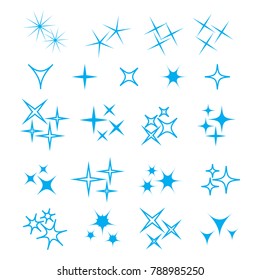 Sparkles icon set. Star element. Sparkle lights vector