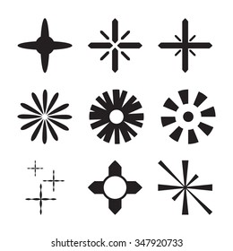 Sparkles icon set, vector collection eps10.