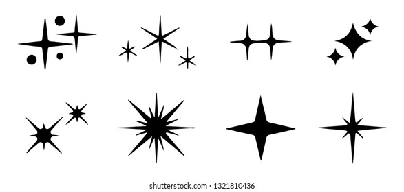 Sparkles Icon Set Vector Design, Bright firework, decoration twinkle, shiny flash vector illustration