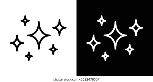 Ícone de faíscas forma gráfico simples clipart símbolo. linha fina contorno arte