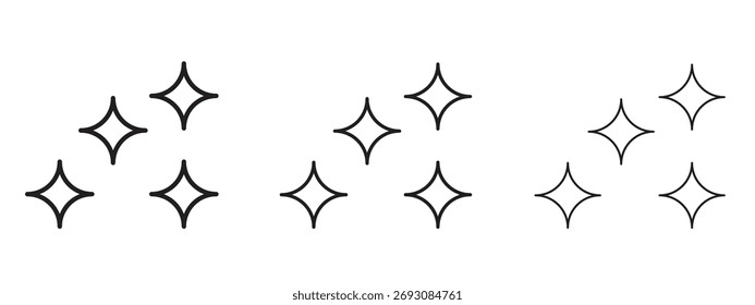 Símbolo do ícone de faíscas. Sinal de estilo linear para conceito móvel