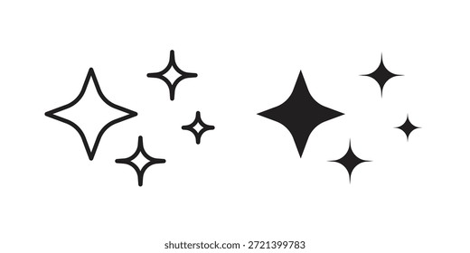 Icono de destellos para la Plantilla. Conjunto de gráficos de Vector de iconos