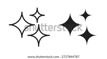 Sparkles icon. Vector illustration, flat and stroke