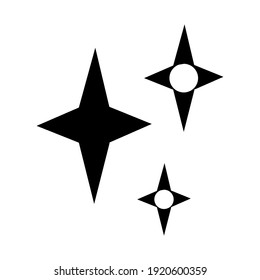 Sparkles icon vector isolated on white background
