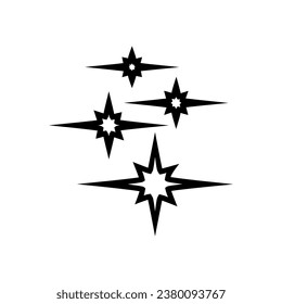 Sparkles icon vector. Twinkling stars illustration sign. Shining burst symbol. Star logo.