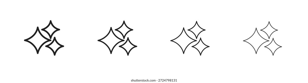 Iconos de destellos de línea de colección de Vector. Icono de Vector perfecto de píxeles
