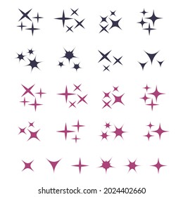 Sparkles icons vector set. Sparkles vector sign