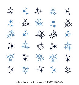 Sparkles light line collection. Sparks vector icons set
