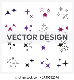 Sparkles line icons. Black sparkles symbols vector eps10