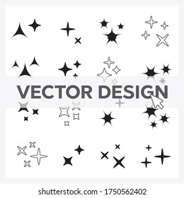 Sparkles Line Icons Black Sparkles Symbols Stock Vector (Royalty Free ...