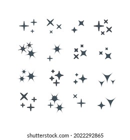 Sparkles line icons. Black sparkles symbols vector eps10