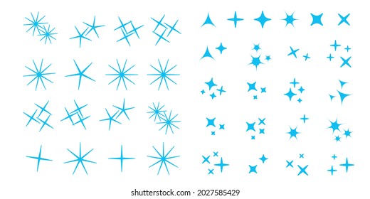 Sparkles line icons. Black sparkles symbols vector